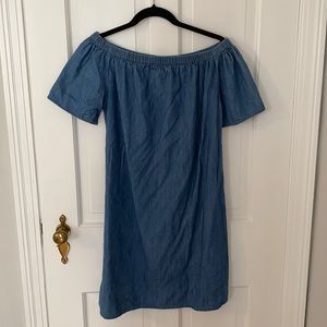 Denim off the shoulder dress. Merona. Small.